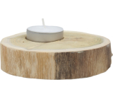 Svícen dřevěný na čajovou svíčku průměr cca 10 cm bez kůry