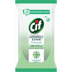 Cif Disinfect & Shine univerzální čistící ubrousky 36 kusů