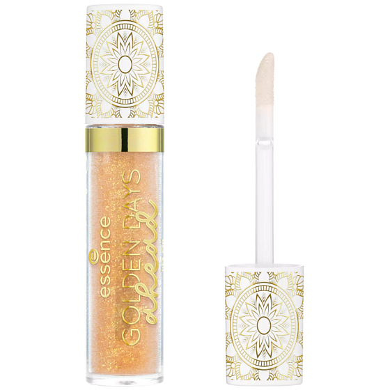 Essence Golden Days Ahead vyživující olej na rty se zlatými částečkami 01 Oh My Gold! 4 ml