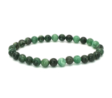 Fuchsite náramek elastický přírodní kámen, kulička 6 mm / 16 -17 cm, důvěra v sebe, odraz, odvaha