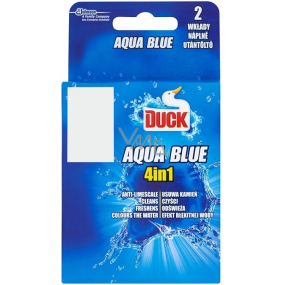 Duck Aqua Blue Efekt modré vody 4v1 Wc závěsný čistič náhradní náplň 2 x 40 g