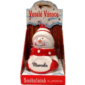 Nekupto Sněhuláček se jménem Marcela Vánoční dekorace rozměr 8 cm