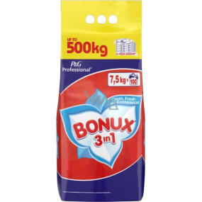 Bonux Regular 3v1 prací prášek na bílé prádlo 100 dávek 7,5 kg