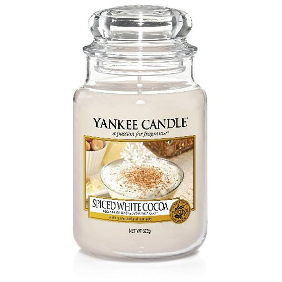 Yankee Candle Spice White Cocoa - Kořeněné bílé kakao vonná svíčka Classic velká sklo 623 g