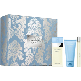 Dolce & Gabbana Light Blue toaletní voda pro ženy 50 ml + tělový krém 50 ml + toaletní voda pro ženy 10 ml, dárková sada