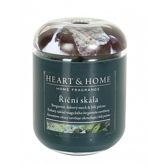 Heart & Home Říční skála Sojová vonná svíčka velká hoří až 70 hodin 340 g
