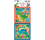 Baby Genius Puzzle Dinosauři 15 x 15 cm, 16 a 20 dílků, 2 obrázky