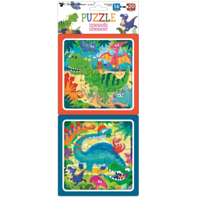 Baby Genius Puzzle Dinosauři 15 x 15 cm, 16 a 20 dílků, 2 obrázky