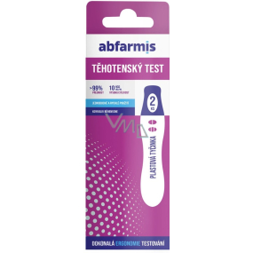 Abfarmis Těhotenský test vysoce přesný s extra citlivostí 10mlU/ml pro včasné zjištění těhotenství tyčinka 2 kusy