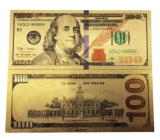 Talisman Zlatá plastická bankovka 100 USD