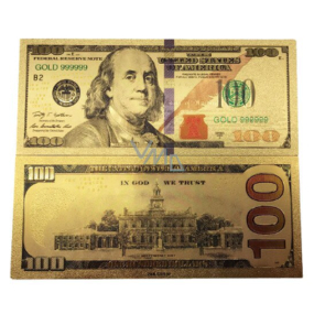 Talisman Zlatá plastická bankovka 100 USD