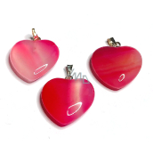 Achát růžový Srdce přívěsek srdce2,2cm, 1 kus