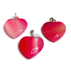 Achát růžový Srdce přívěsek srdce2,2cm, 1 kus