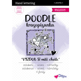 Ditipo Krasopísanka Doodle - Vyzdob si milé chvíle předtištěná anglická slova k procvičení 36 stran 7241001