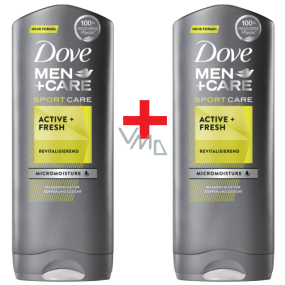 Dove Men + Care Active + Fresh sprchový gel pro muže 2 x 400 ml, duopack