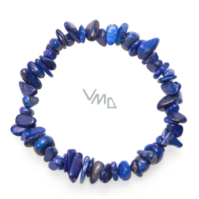 Lapis Lazuli náramek elastický sekaný přírodní kámen 19 cm, AA kvalita, kámen proměny