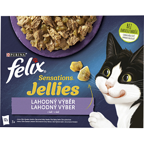 Felix Sensations kapsičky pro kočky lahodný výběr v želé, 12× 85 g