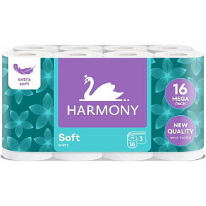 Harmony Soft 3vrstvý toaletní papír, role 17,5 m, 16 rolí