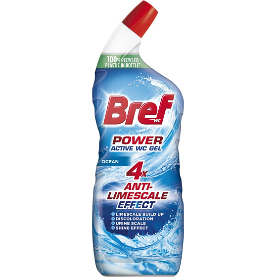 Bref WC gel Power Aktiv Gel Ocean s osvěžovačem, 750 ml