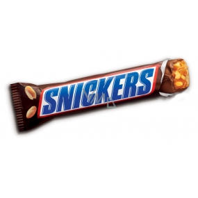 Snickers tyčinka nacpaná oříšky, karamelem a nugátem zalitá čokoládou 51 g