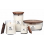 WoodWick White Tea & Jasmine - Bílý čaj a Jasmín vonná svíčka s dřevěným knotem a víčkem sklo malá 85 g