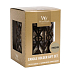 WoodWick Fireside - Oheň v krbu svíčka s dřevěným knotem petite 3 x 31 g + Geometrický svícen dárkový set