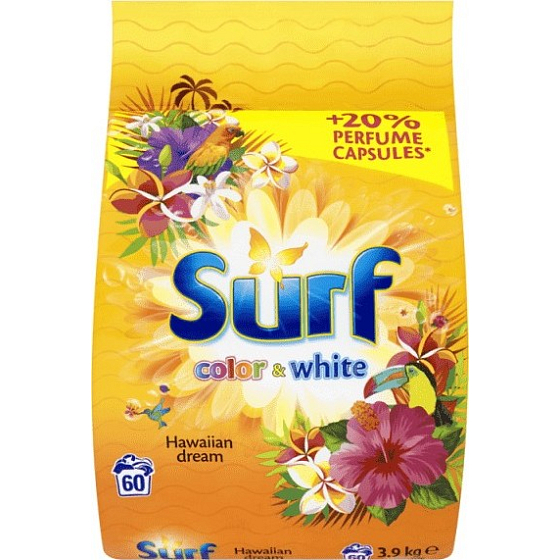 Surf Color & White Hawaiian Dream prášek na praní barevného i bílého prádla 60 dávek 3,9 kg