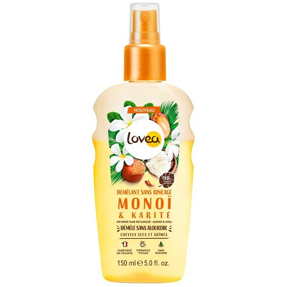 Lovea Monoi bezoplachový sprej na suché vlasy pro snadné rozčesávání 150 ml