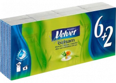 Velvet Balsam hygienické kapesníky 4 vrstvé 8 x 10 kusů