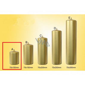 Lima Svíčka hladká metal zlatá válec 70 x 100 mm 1 kus