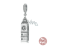 Charm Sterlingové stříbro 925 Londýn Big Ben, přívěsek na náramek cestování