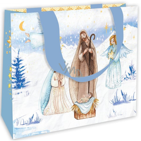 Nekupto Dárková papírová taška s ražbou 23 x 18 cm Vánoční svatá rodina
