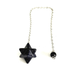 Goldstone Merkaba kyvadlo, přívěsek přírodní kámen, kámen ambicí