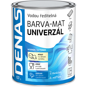 DENAS UNIVERZÁL-MAT vrchní barva na dřevo, kov a beton, 0610 krémová, 700 g DENAS UNIVERZÁL-MAT vrchní barva na dřevo, kov a beton, 0610 krémová, 700 g