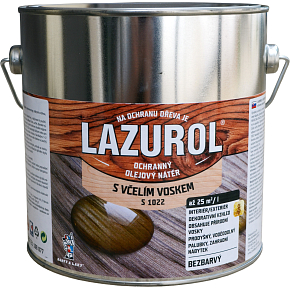 LAZUROL ochranný olejový nátěr s včelím voskem S1022, bezbarvý, 2,5 l LAZUROL ochranný olejový nátěr s včelím voskem S1022, bezbarvý, 2,5 l