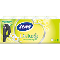 Zewa Deluxe Camomile Comfort 3vrstvé papírové kapesníky, 10× 10 ks