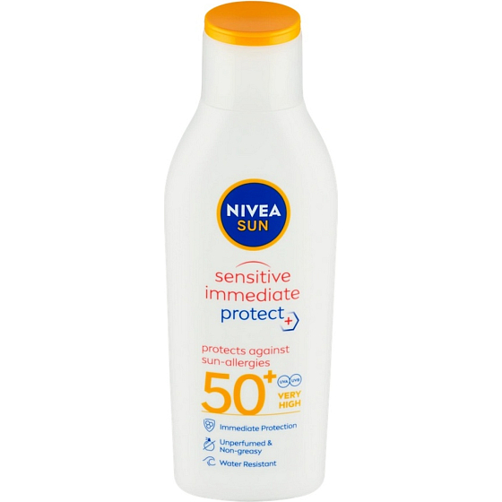 Nivea Sun Sensitive Immediate Protect mléko na opalování OF50+, 200 ml