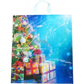 Press Igelitová taška 45 x 50 cm s uchem Vánoční stromek a dárečky 1 kus