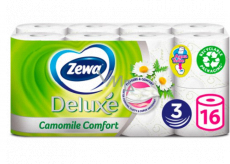 Zewa Deluxe Aqua Tube Camomile Comfort parfémovaný toaletní papír 3 vrstvý 150 útržků 16 kusů, rolička, kterou můžete spláchnout