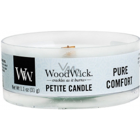 WoodWick Pure Comfort - Čistota a pohodlí vonná svíčka s dřevěným knotem petite 31 g