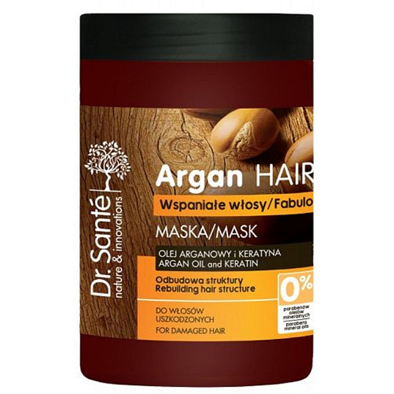 Dr. Santé Arganový olej a keratin krémová maska na poškozené vlasy 1l