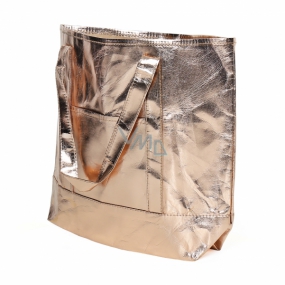 Albi Eko kabelka vyrobená z pratelného papíru laminace - zlatá 30 cm x 38 cm x 10,5 cm