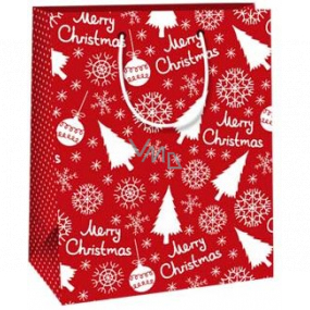Ditipo Dárková papírová taška 18 x 10 x 22,7 cm červená Merry Christmas C