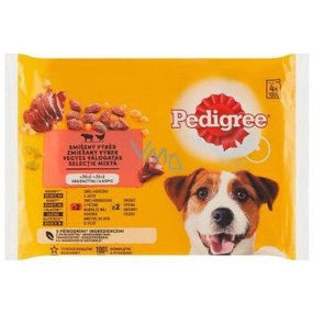 Pedigree Adult Hovězí a drůbeží maso v želé kapsa pro dospělé psy 100 g x 4 kusy