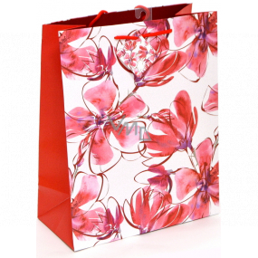 Nekupto Dárková papírová taška 32,5 x 26 x 13 cm Malované květiny 2020 30 L - KFL