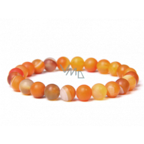 Achát oranžový krajkový náramek elastický přírodní kámen, kulička 8 mm / 16 - 17 cm, klid - ochrana - síla - harmonie