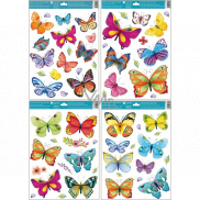Okenní fólie bez lepidla barevní motýli 42 x 30 cm 1 arch