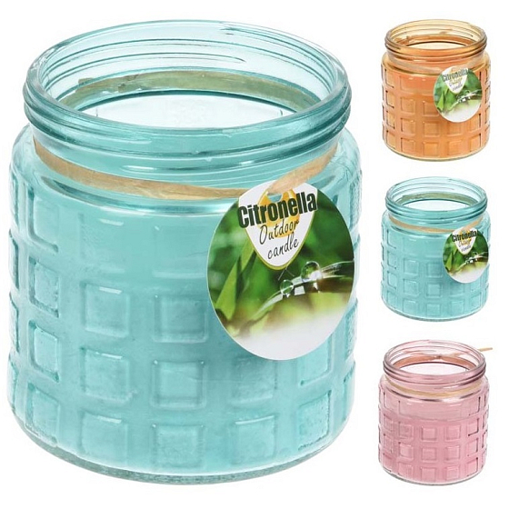 New garden Citronella svíčka ve skle 115 x 120 mm 1 kus mix barev
