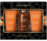 Baylis & Harding Men Černý pepř a Ženšen sprchový gel 200 ml + balzám po holení 200 ml + mycí gel na tělo a vlasy 300 ml, kosmetická sada pro muže