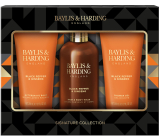 Baylis & Harding Men Černý pepř a Ženšen sprchový gel 200 ml + balzám po holení 200 ml + mycí gel na tělo a vlasy 300 ml, kosmetická sada pro muže